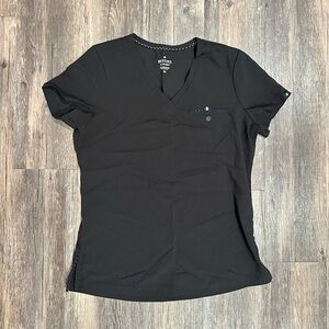 Stylish Black Women's V-Neck Scrubs Top